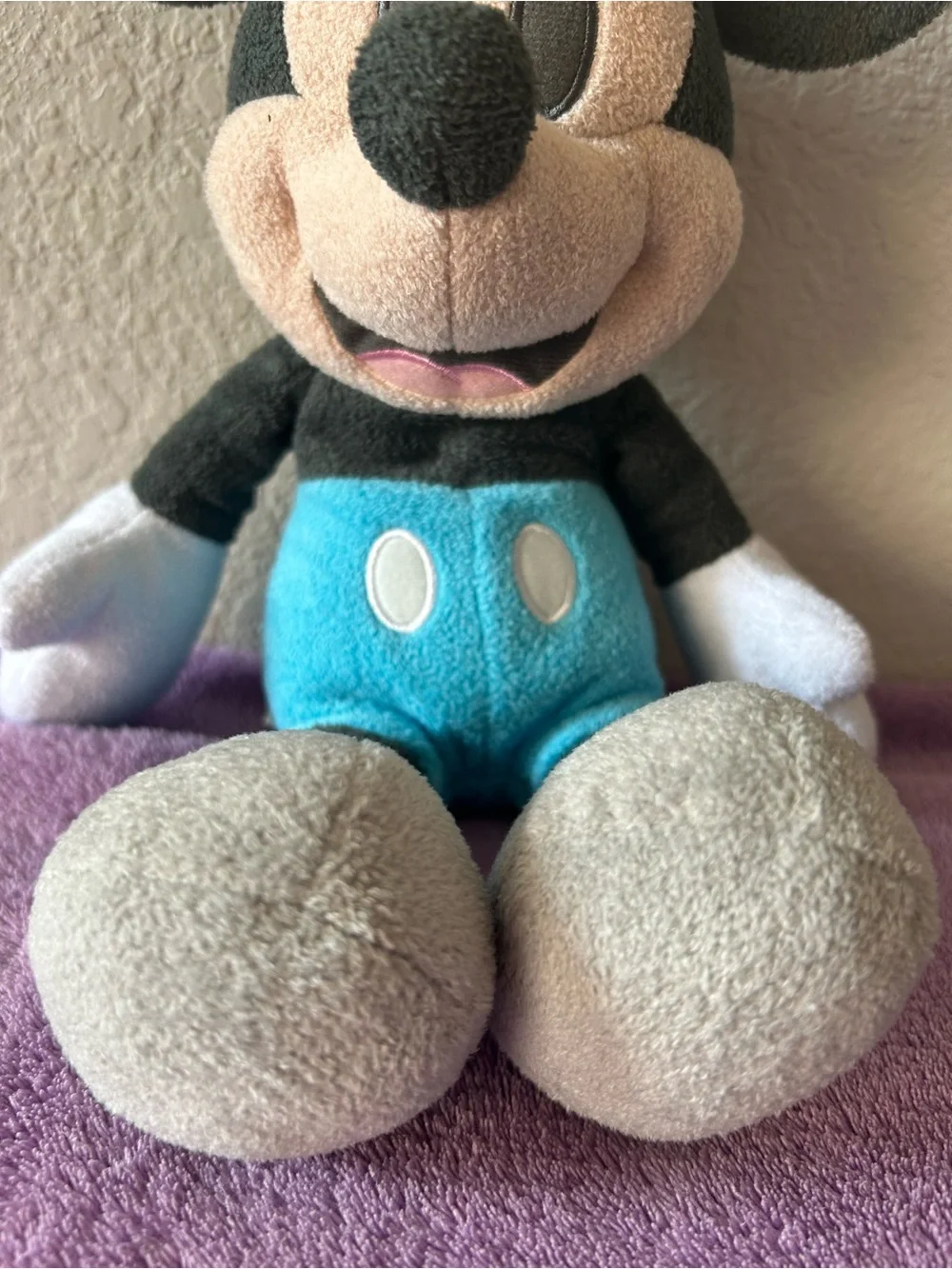 Disney Baby Mickey Mouse Plush Stuffed Animal Toy Cuddle Lovey Blue Gray